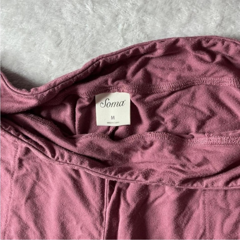 Soma Pajama Set Lace Trim Long Sleeve Top Pants Loungewear Medium - Picture 3 of 4